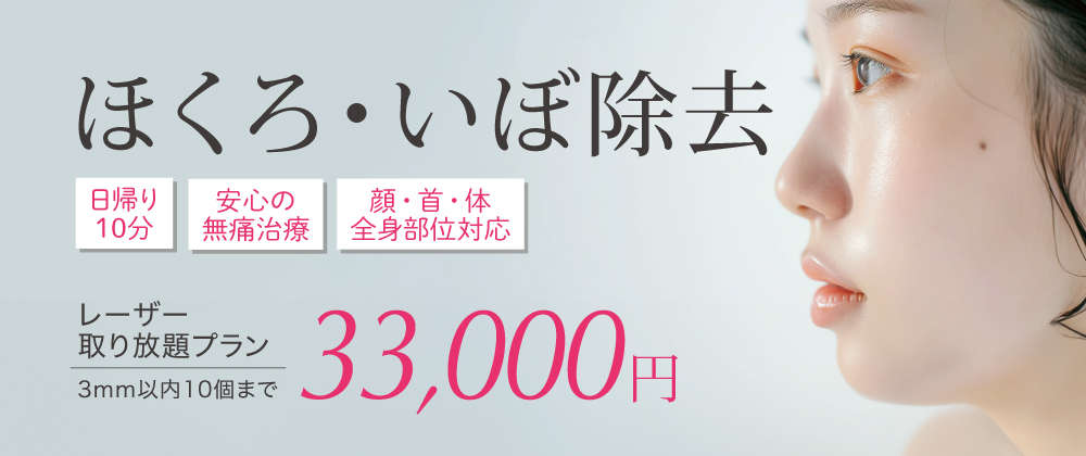 ホクロ・イボ除去取り放題プラン 33,000円